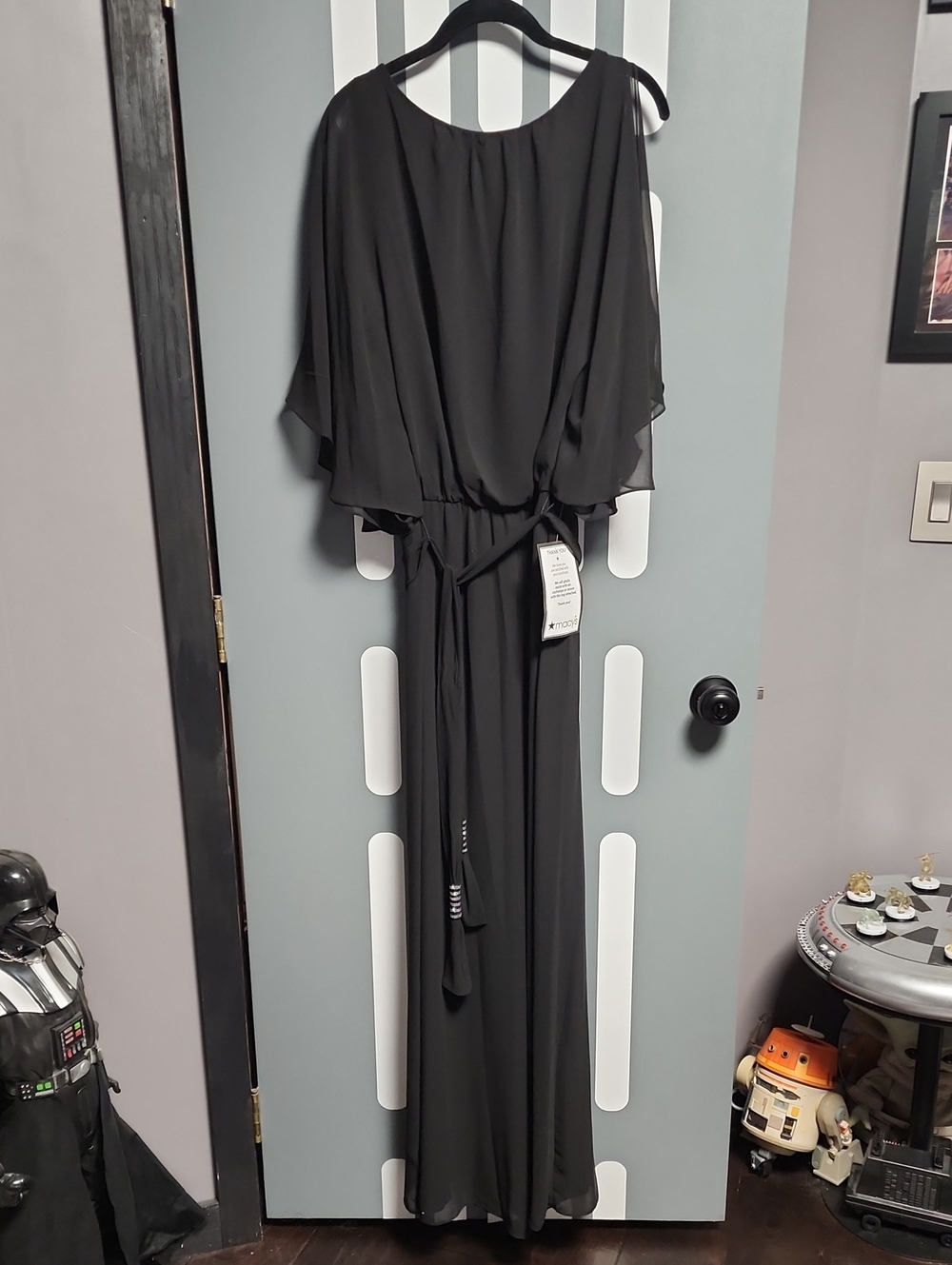 Black MSK Dressy Jumpsuit with Waist Tie